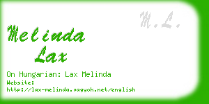 melinda lax business card
